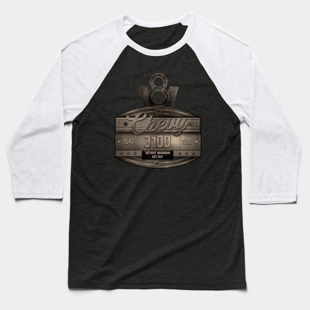 Chevy 3100 Baseball T-Shirt by hardtbonez